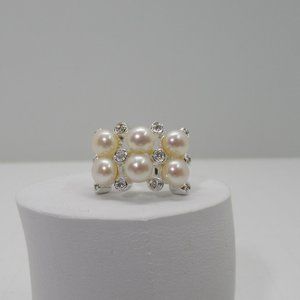 925 GSJ Sterling Silver Pearls Ring